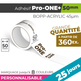 Adhésif Personnalisé - Pro-ONE+ 50mm | 45µm | 25 Jours