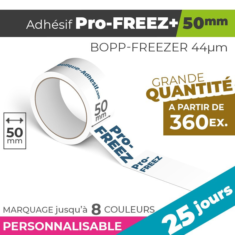 Adhésif Personnalisé - Pro-FREEZ+ 50mm | 44µm | 25 Jours