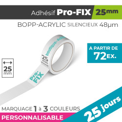 Adhésif Personnalisé - Pro-FIX 25mm | 48µm | 25 Jours