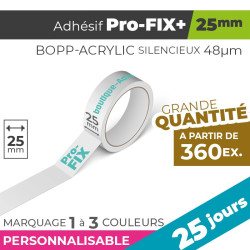 Adhésif Personnalisé - Pro-FIX+ 25mm | 48µm | 25 Jours
