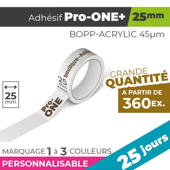 Adhésif Personnalisé - Pro-ONE+ 25mm | 45µm | 25 Jours