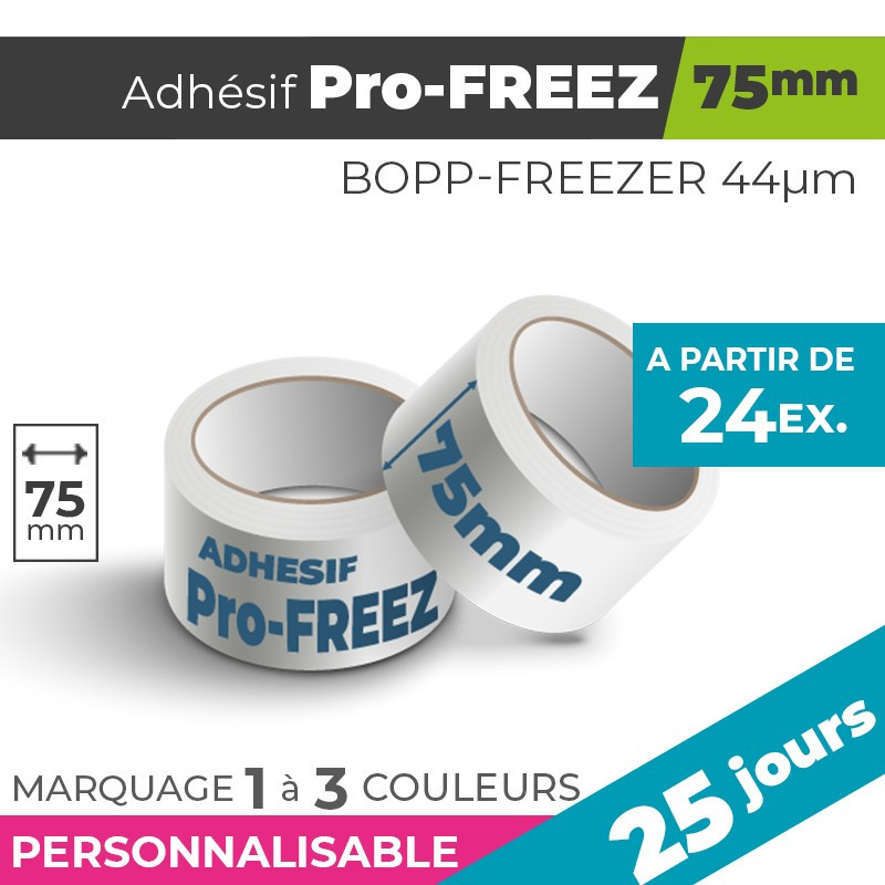 Adhésif Personnalisé - Pro-FREEZ 75mm | 44µm | 25 Jours