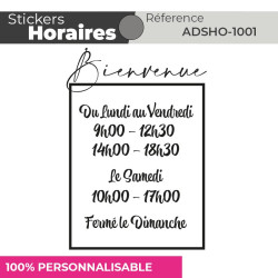 Stickers | HORAIRES | Adhésif Découpé Vitrophanie | 48h