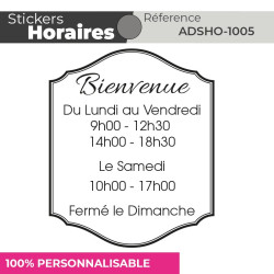 Stickers | HORAIRES | Adhésif Découpé Vitrophanie | 48h