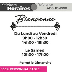 Stickers | HORAIRES | Adhésif Découpé Vitrophanie | 48h