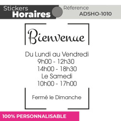 Stickers | HORAIRES | Adhésif Découpé Vitrophanie | 48h