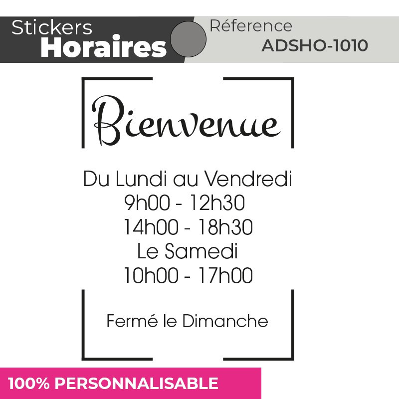 Stickers | HORAIRES | Adhésif Découpé Vitrophanie | 48h