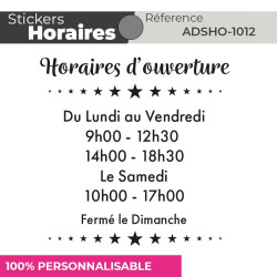 Stickers | HORAIRES | Adhésif Découpé Vitrophanie | 48h