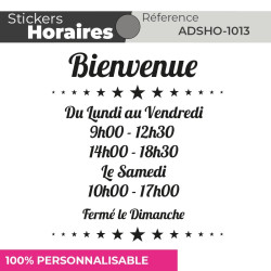 Stickers | HORAIRES | Adhésif Découpé Vitrophanie | 48h