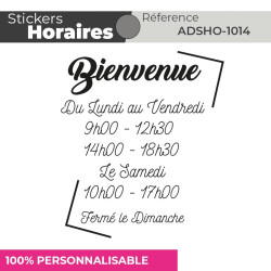 Stickers | HORAIRES | Adhésif Découpé Vitrophanie | 48h