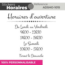 Stickers | HORAIRES | Adhésif Découpé Vitrophanie | 48h