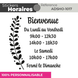 Stickers | HORAIRES | Adhésif Découpé Vitrophanie | 48h