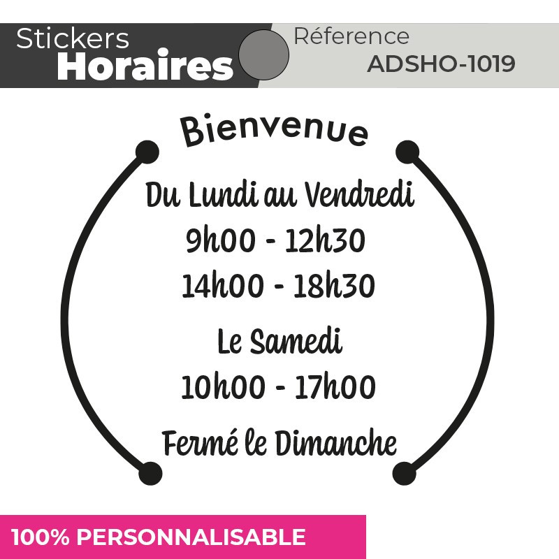 Stickers | HORAIRES | Adhésif Découpé Vitrophanie | 48h