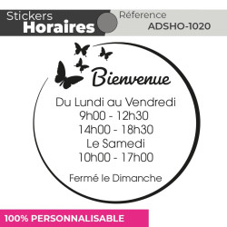Stickers | HORAIRES | Adhésif Découpé Vitrophanie | 48h