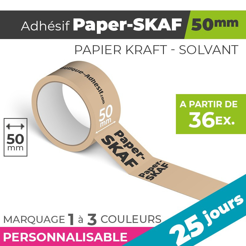 Adhésif Personnalisé - Paper-SKAF 50mm | 125µm | 25 Jours