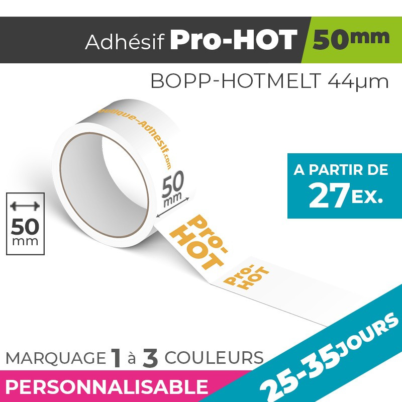 Adhésif Personnalisé - Pro-HOT 50mm | 44µm | 25-35 Jours