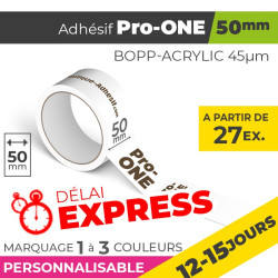 Adhésif Personnalisé - Pro-ONE 50mm | 45µm | 10 Jours