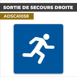 Autocollant SORTIE DE SECOURS DROITE | Entrée et Sortie