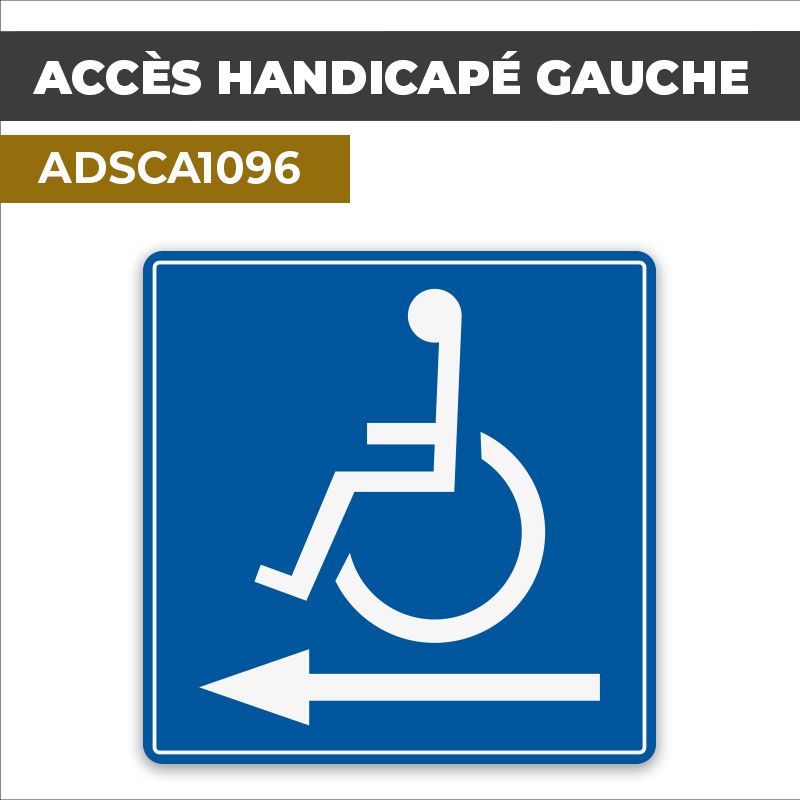 Autocollant ACCES HANDICAPE GAUCHE | Handicap et PMR