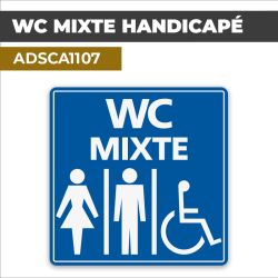 Autocollant WC MIXTE HANDICAPE | Handicap et PMR