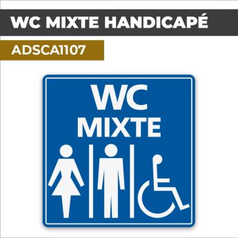 Autocollant WC MIXTE HANDICAPE | Handicap et PMR