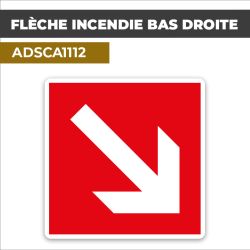 Autocollant FLÈCHE INCENDIE BAS DROITE | Incendie