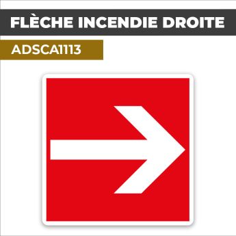 Autocollant FLÈCHE INCENDIE DROITE | Incendie