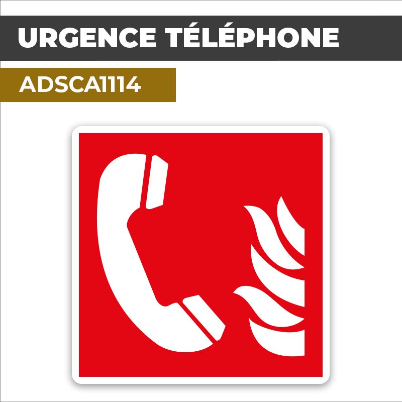 Autocollant URGENCE TÉLÉPHONE | Incendie