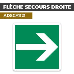 Autocollant FLÈCHE SECOURS DROITE | Sortie de secours