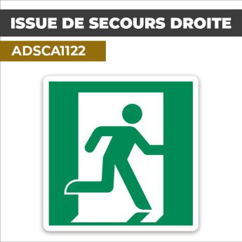 Autocollant ISSUE DE SECOURS DROITE | Sortie de secours