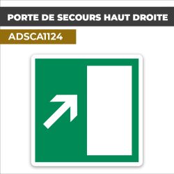 Autocollant PORTE DE SECOURS HAUT DROITE | Sortie de secours