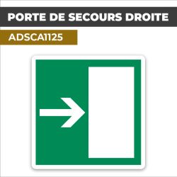 Autocollant PORTE DE SECOURS DROITE | Sortie de secours