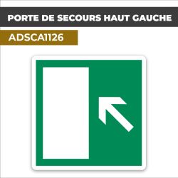 Autocollant PORTE DE SECOURS HAUT GAUCHE | Sortie de secours
