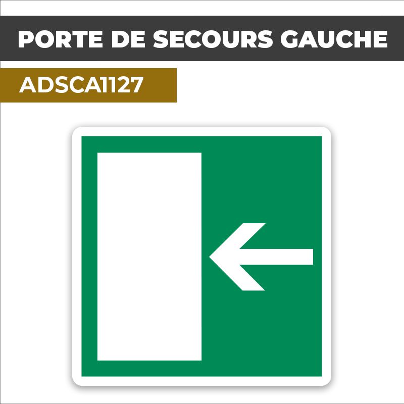 Autocollant PORTE DE SECOURS GAUCHE | Sortie de secours