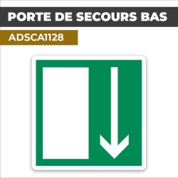 Autocollant PORTE DE SECOURS BAS | Sortie de secours