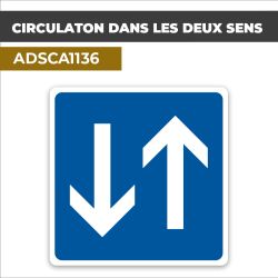 Autocollant CIRCULATION DANS LES 2 SENS | Panneaux d'indication