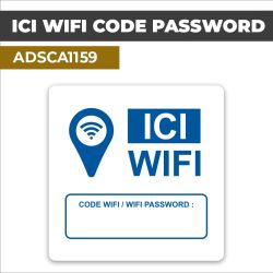 Autocollant ICI WIFI CODE PASSWORD | Wifi et connectivité