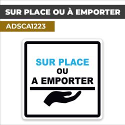 Autocollant SUR PLACE OU À EMPORTER | Vente à emporter