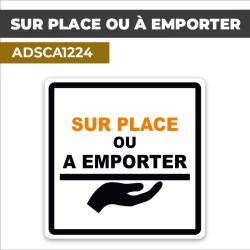 Autocollant SUR PLACE OU À EMPORTER | Vente à emporter