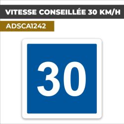 Autocollant VITESSE CONSEILLEE 30KM/H | Panneaux d'indication