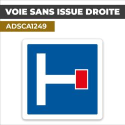 Autocollant VOIE SANS ISSUE DROITE | Panneaux d'indication