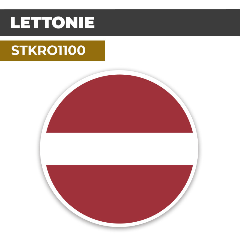 Sticker Rond | DRAPEAU LETTONIE | Europe