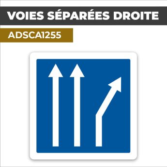 Autocollant VOIES SÉPARÉES DROITE | Panneaux d'indication
