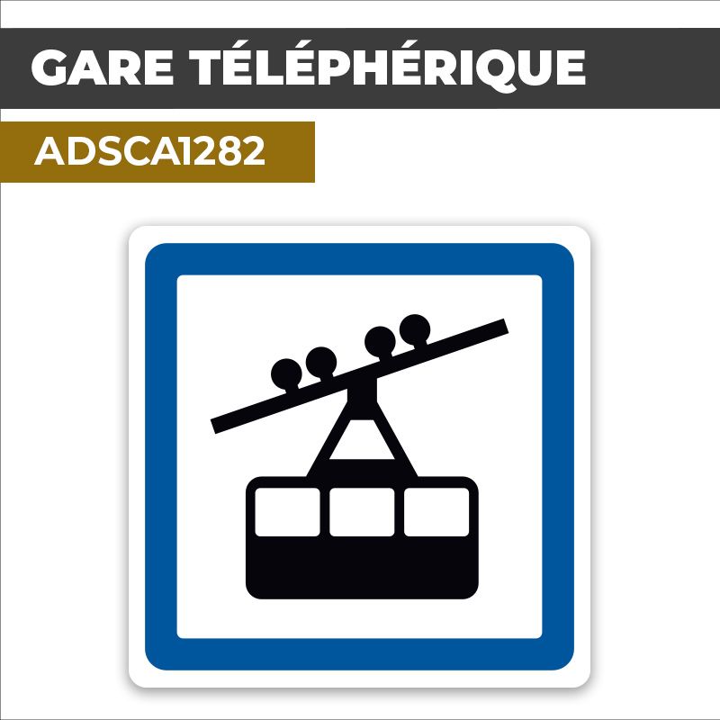 Autocollant GARE TÉLÉPHÉRIQUE | Panneaux d'indication