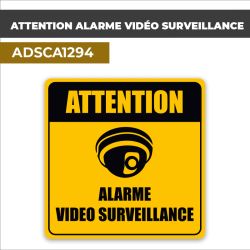 Autocollant ATTENTION ALARME VIDÉO SURVEILLANCE | Alarmes