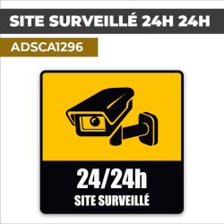 Autocollant SITE SURVEILLÉ 24H/24H | Vidéo surveillance