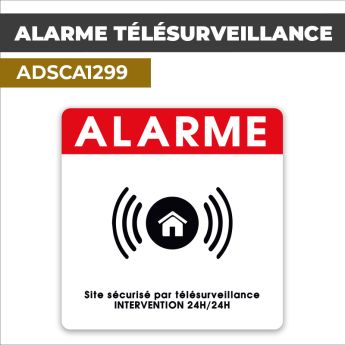 Autocollant ALARME TÉLÉSURVEILLANCE | Alarmes