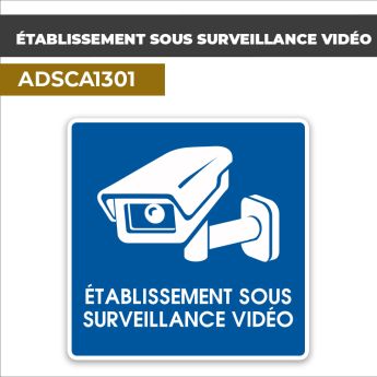 Autocollant ETABLISSEMENT SOUS SURVEILLANCE VIDÉO | Vidéo surveillance
