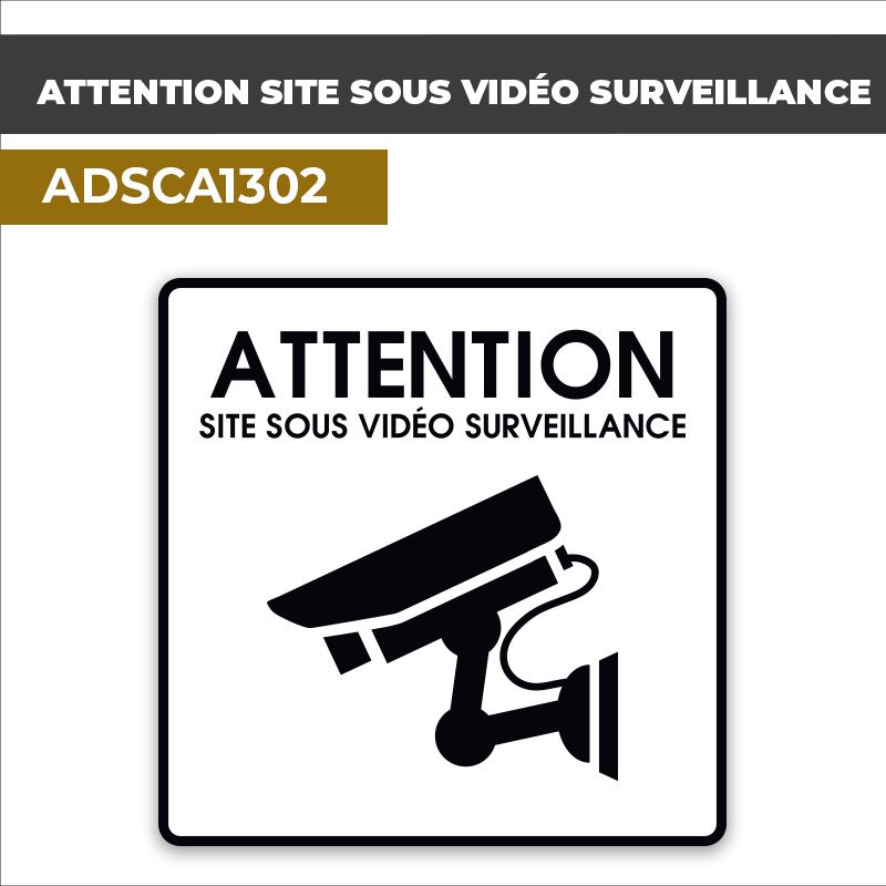 Autocollant ATTENTION SITE SOUS VIDÉO SURVEILLANCE | Vidéo surveillance