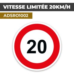 Autocollant | VITESSE LIMITÉE 20KM/H | Sécurité Routière